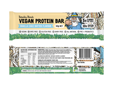 botanika blends vegan protein bars vanilla cake batter 12x40g