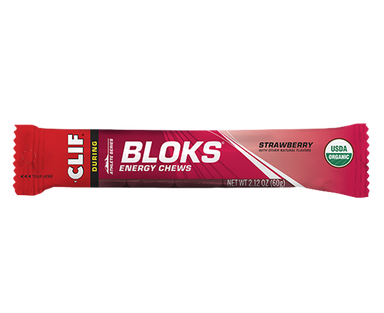 clif bloks energy chews 18 x 60g strawberry flavor