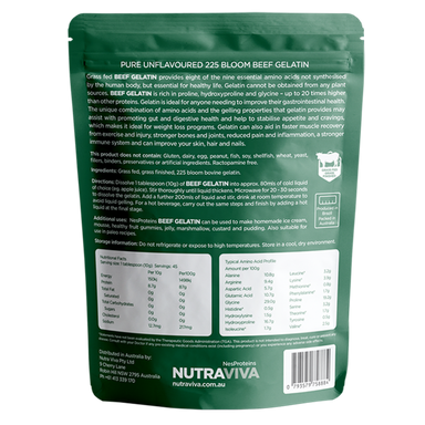 nutraviva nesproteins beef gelatin (grass fed) 450g