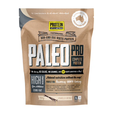 protein supplies aust. paleopro (egg white protein) vanilla bean 400g