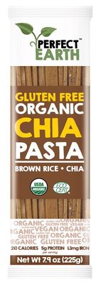perfect earth organic rice & chia pasta 6 x 225g brown
