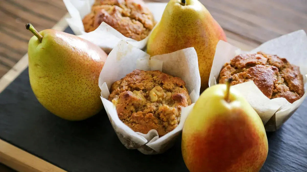 Low Carb Pear & Walnut Muffins Artisanal Australia