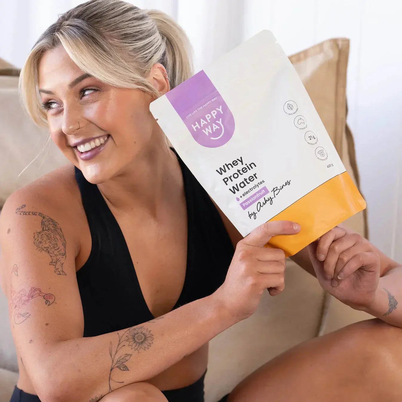 Discover Happy Way Ashy Bines Whey Protein Water at Artisanal Australia Artisanal Australia