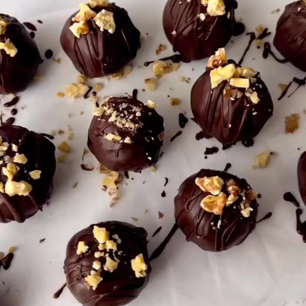 PB + Date Protein Balls with Chocolate Coating Artisanal Australia