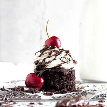 Flourless Small Batch Black Forest Cupcakes Recipe