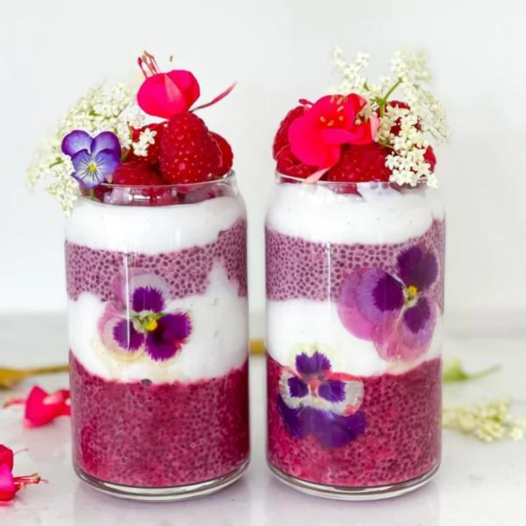 Beetroot Strawberry Chia Pudding