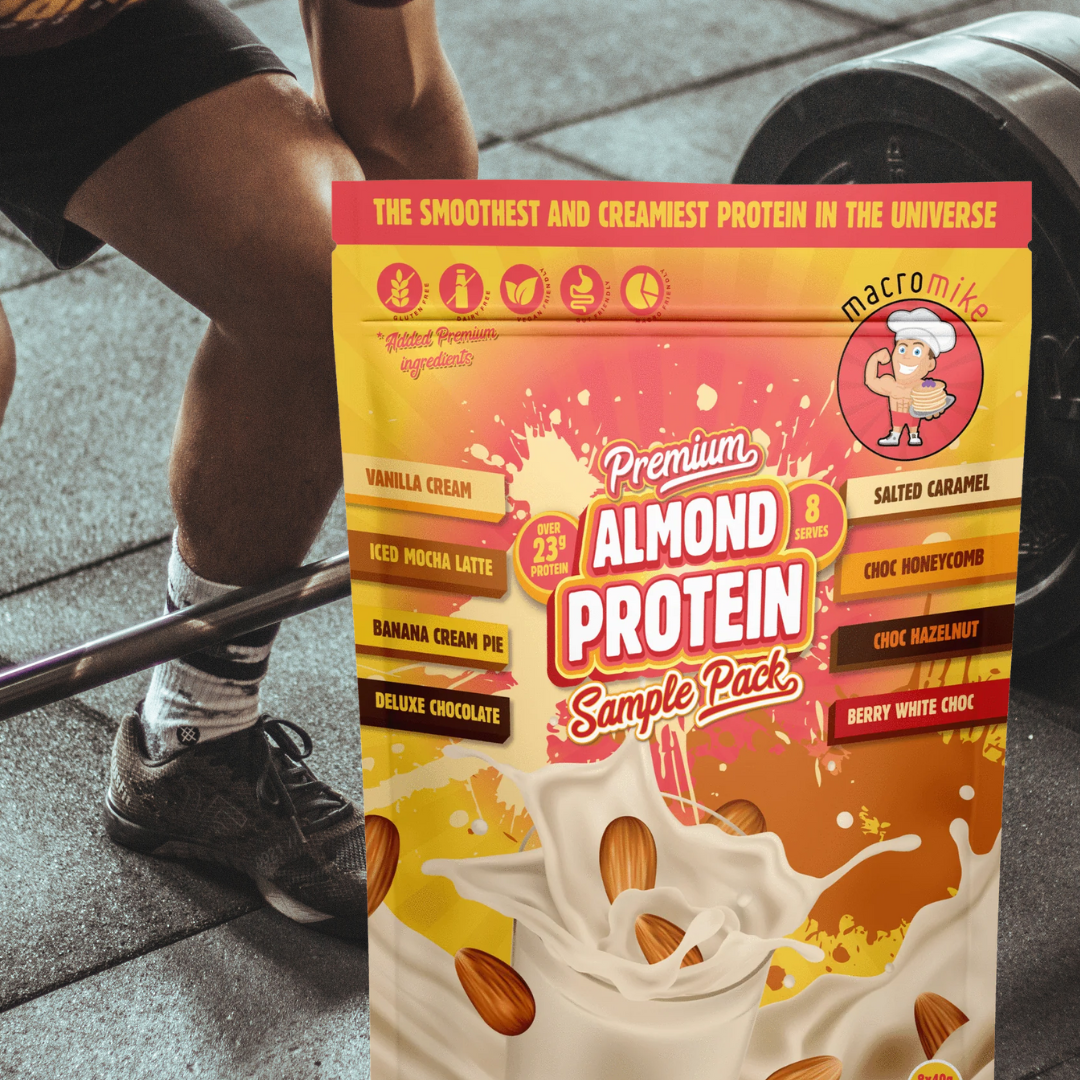 Explore Every Scoop: Macro Mike Premium Almond Protein Sample Pack Now at Artisanal Australia