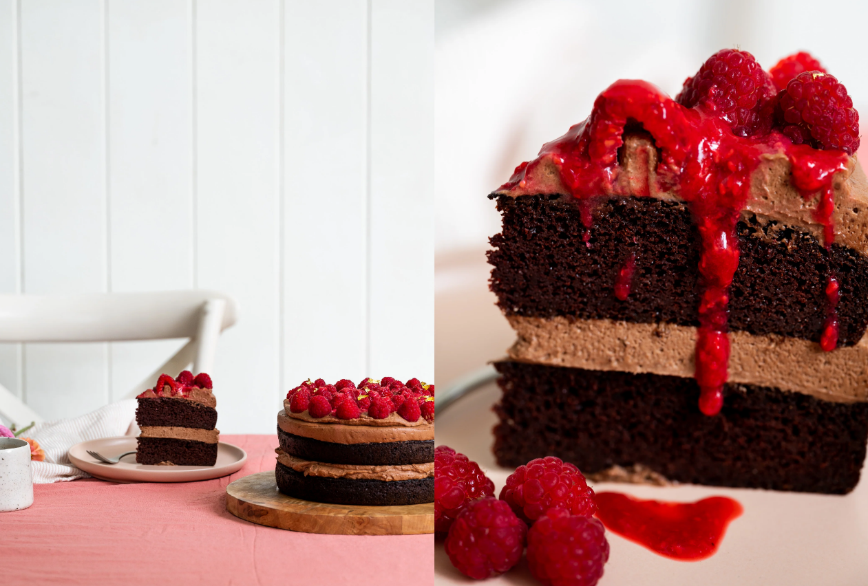 Keto Chocolate Raspberry Cake