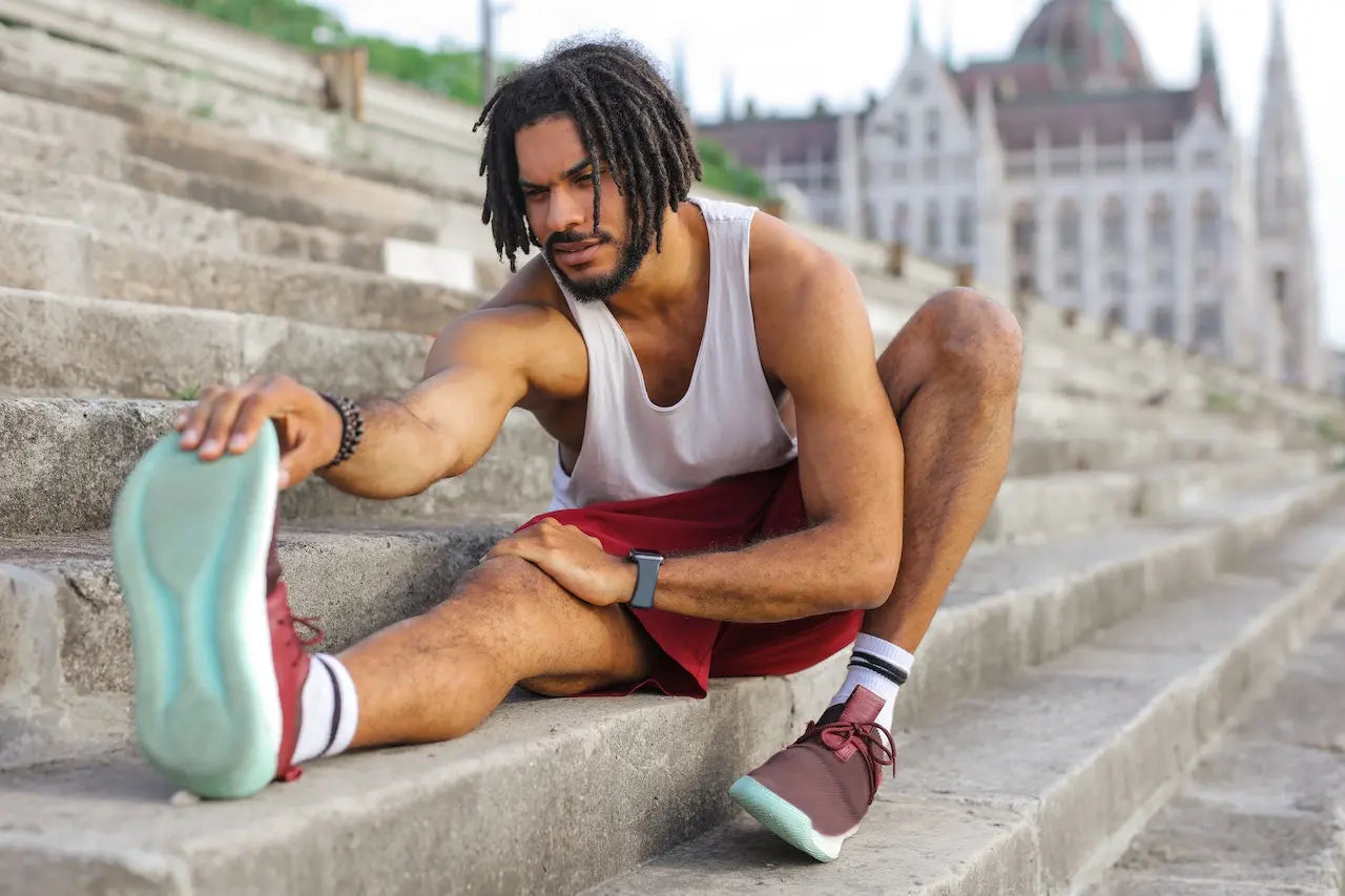 man stretching
