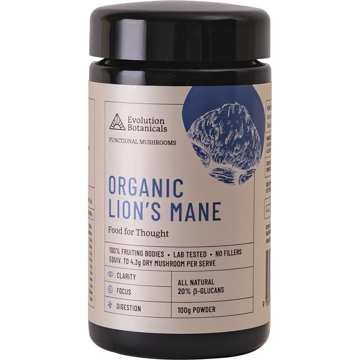 Evolution Botanicals Organic Lion's Mane 100g Jar