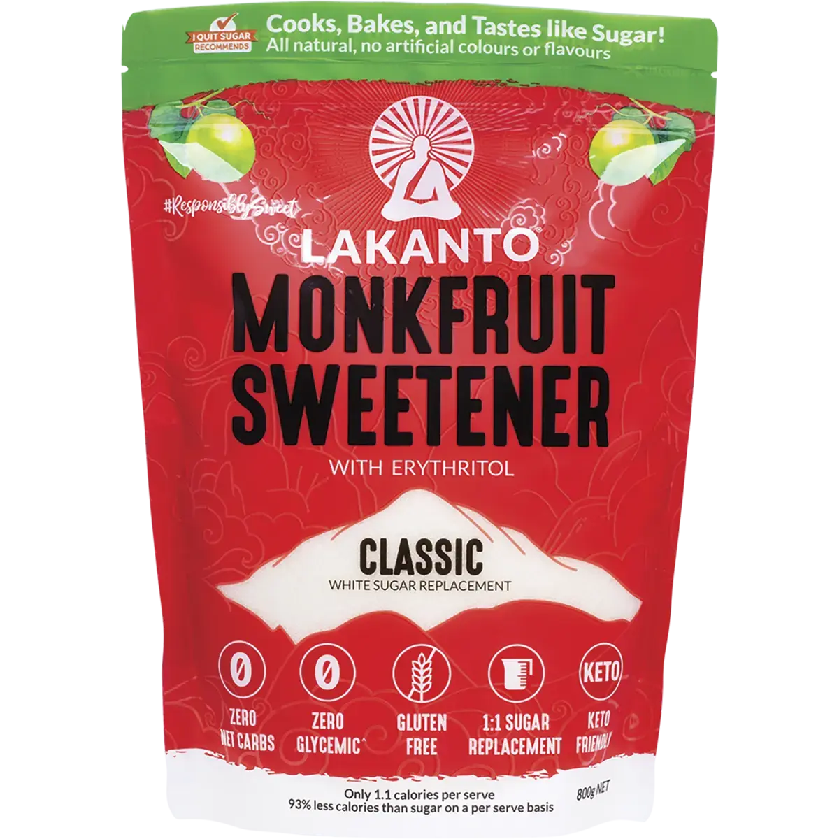 Lakanto Classic Monkfruit 1:1 White Sugar Substitute 800g