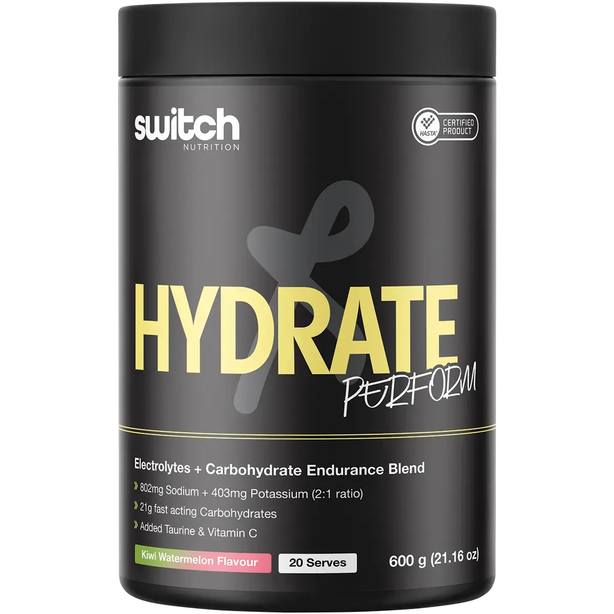 Switch Nutrition Hydrate Perform Electrolytes and Carbs Kiwi Watermelon 600g