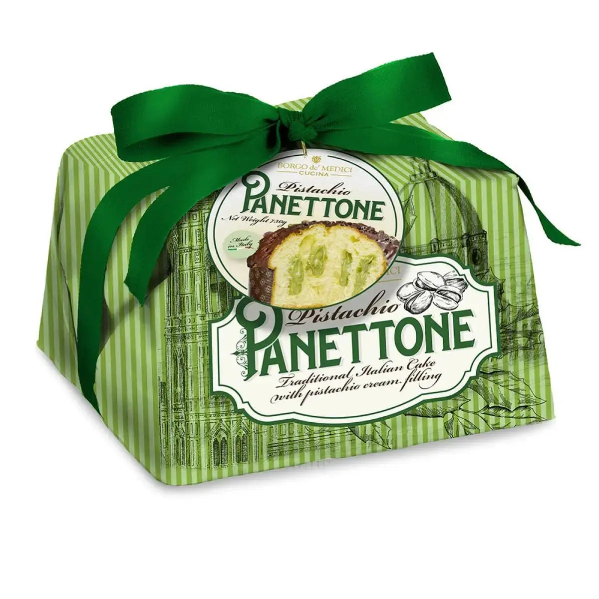 Borgo De Medici - Panettone - Pistachio Cream Filled Cake 750g