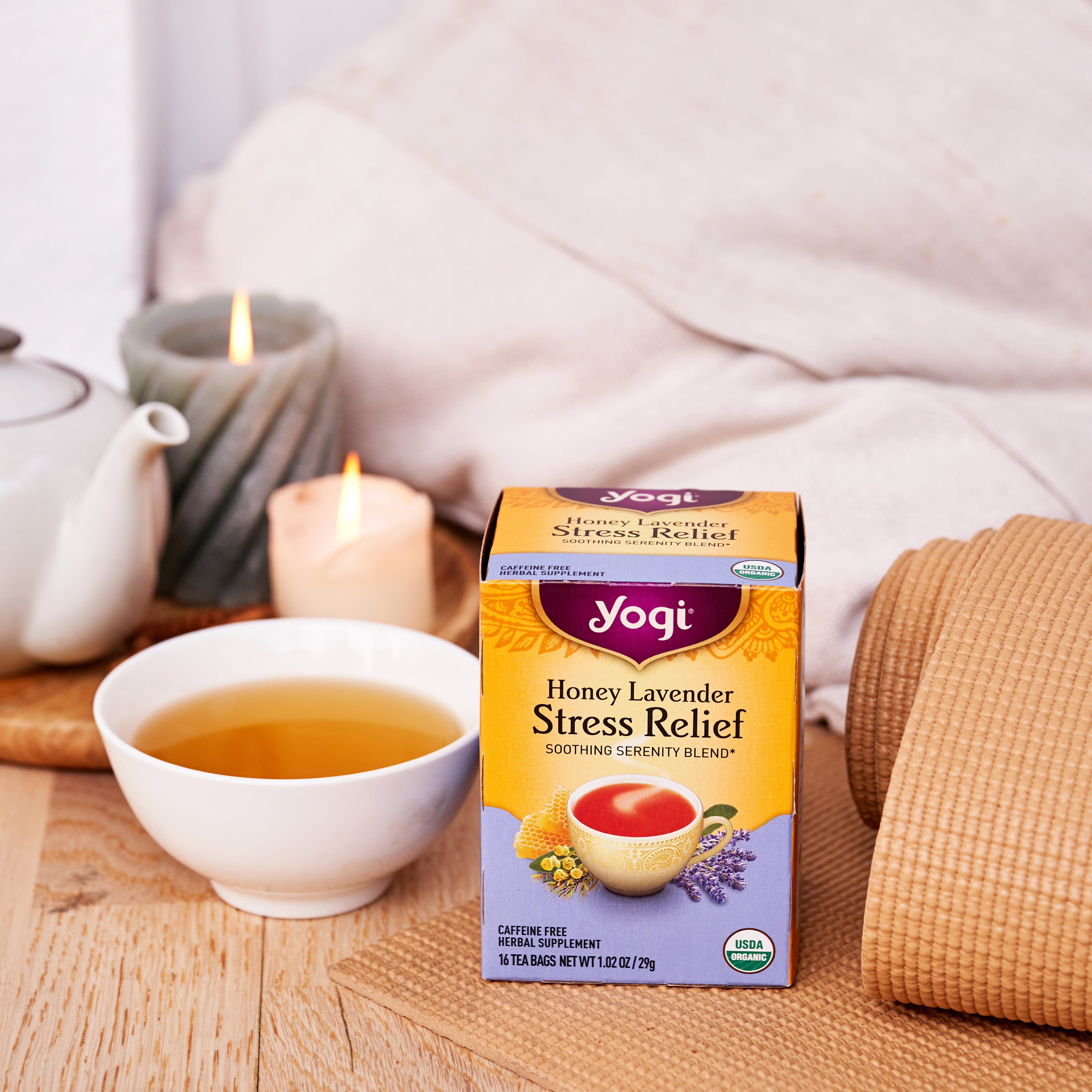 Yogi Honey Lavender Stress Relief Tea 16pk lifestyle
