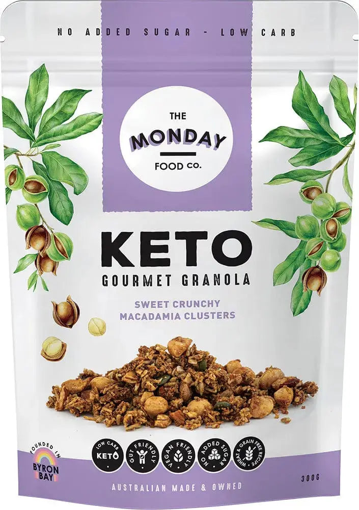 The Monday Food Co Keto Gourmet Granola Sweet Crunchy Macadamia Clusters 300g