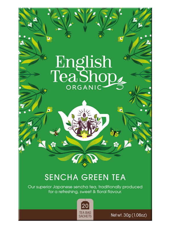 English Tea Shop Organic Green Sencha Teabags (PACKET OF 20 SACHETS)