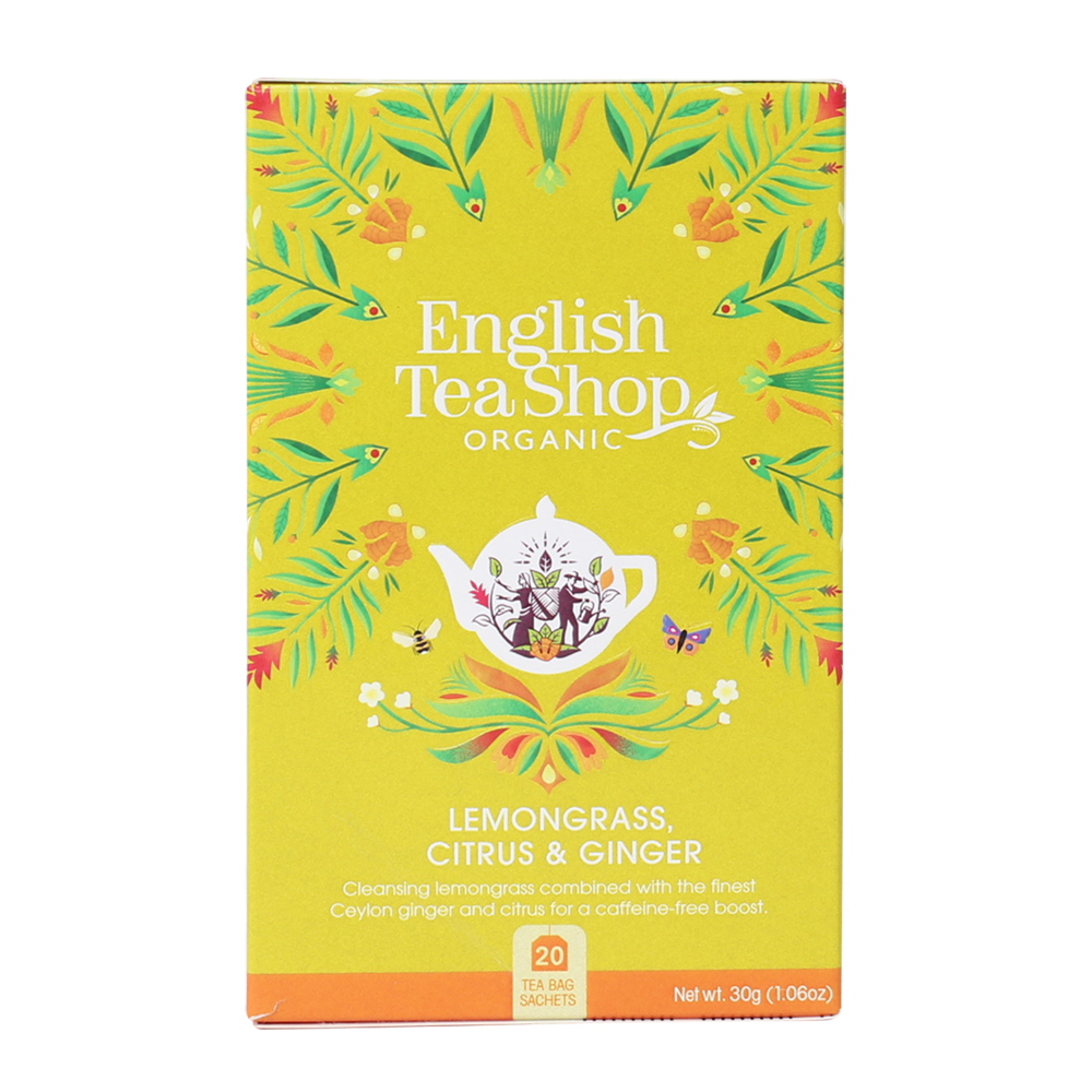 English Tea Shop Organic Lemongrass Ginger & Citrus Fruits Teabags (PACKET OF 20 SACHETS)