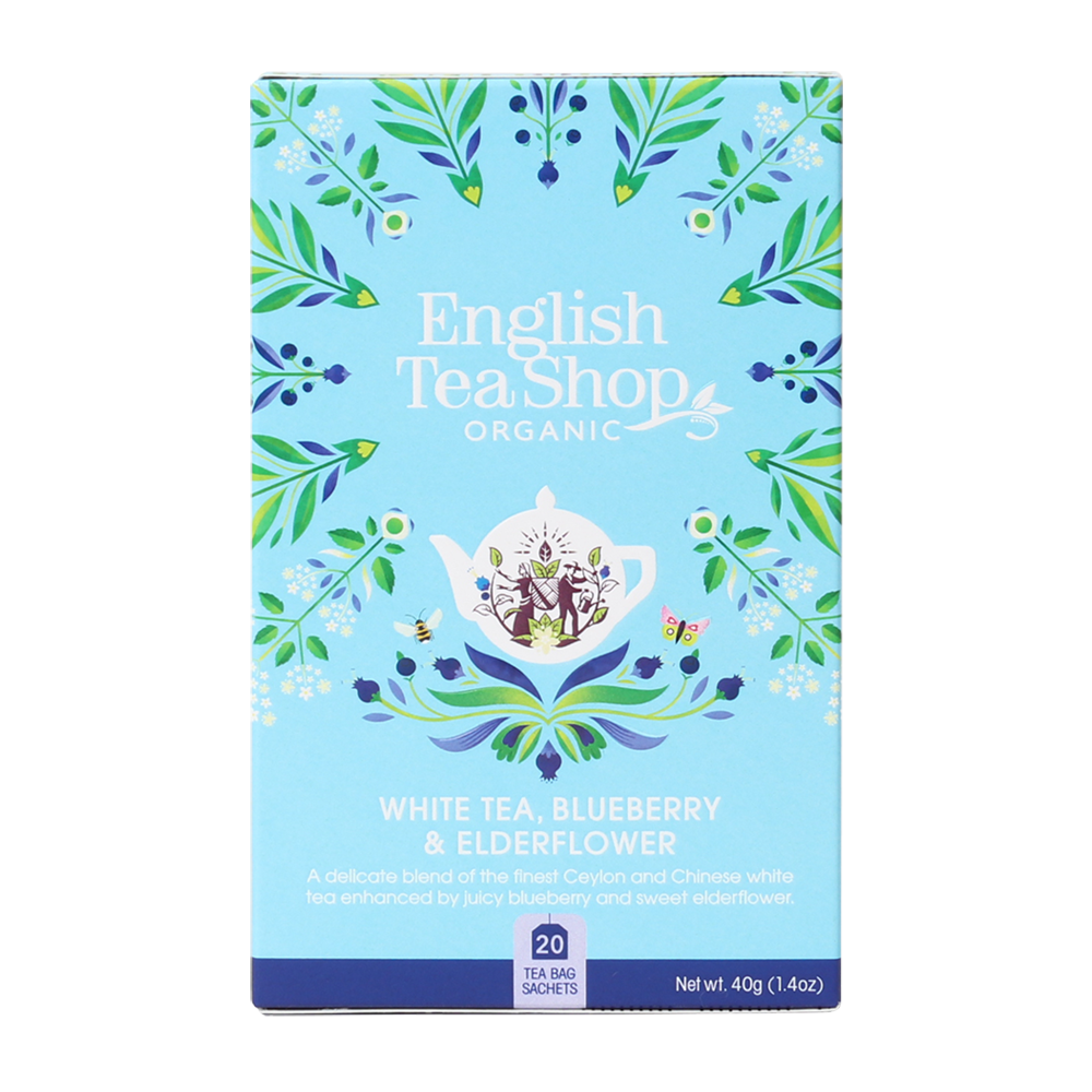 English Tea Shop Organic White Tea Blueberry & Elderflower (PACKET OF 20 SACHETS)