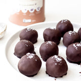 Hemp Foods Australia Chocolate Hemp Protein Shake — protein balls lifestyle image