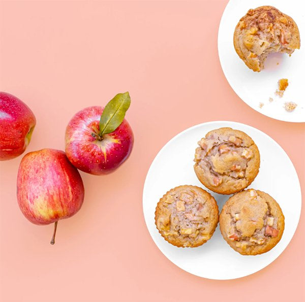 PBCO Apple Cinnamon Muffin Mix — baked apple muffins lifestyle image