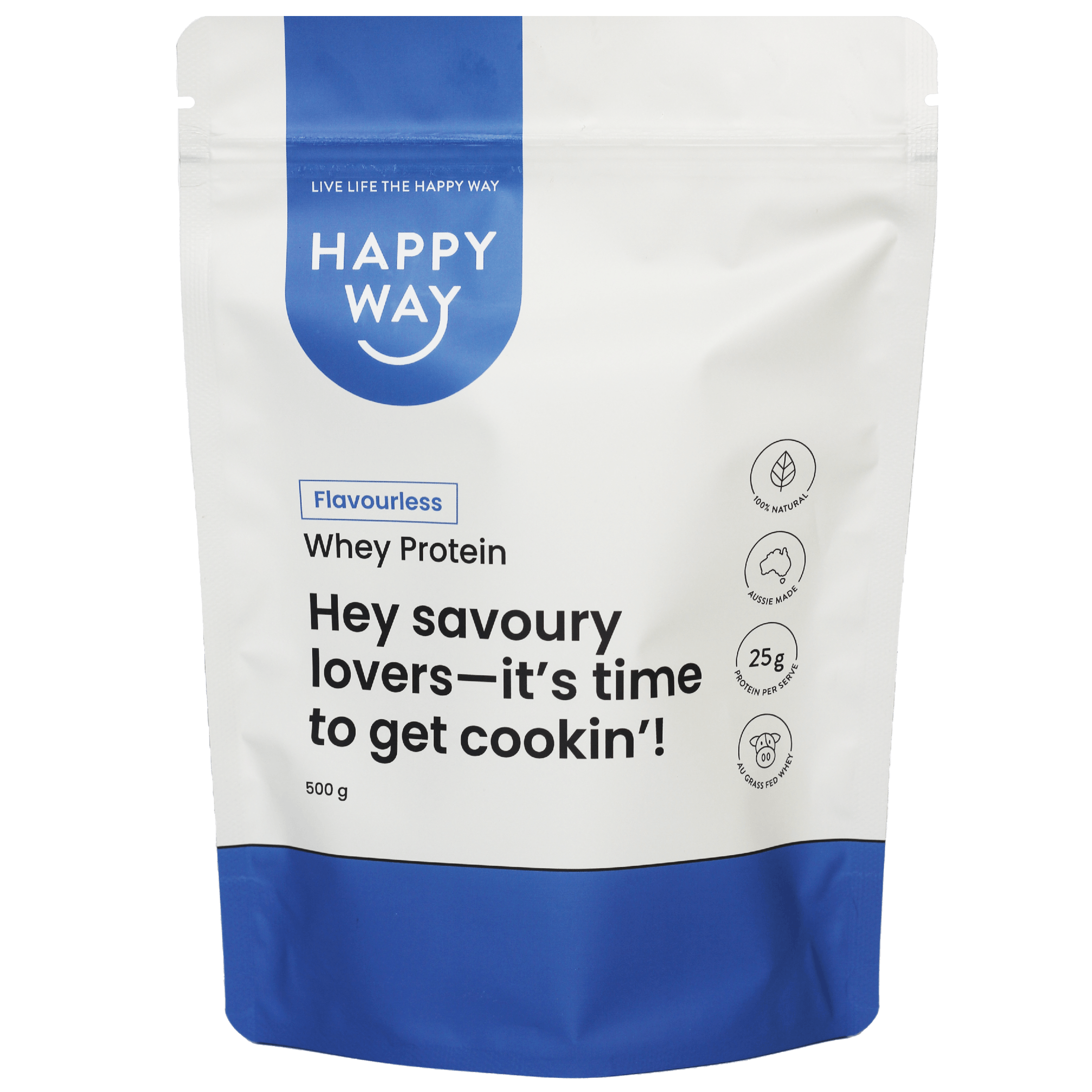 Happy Way Whey Protein Powder Flavourless 500g