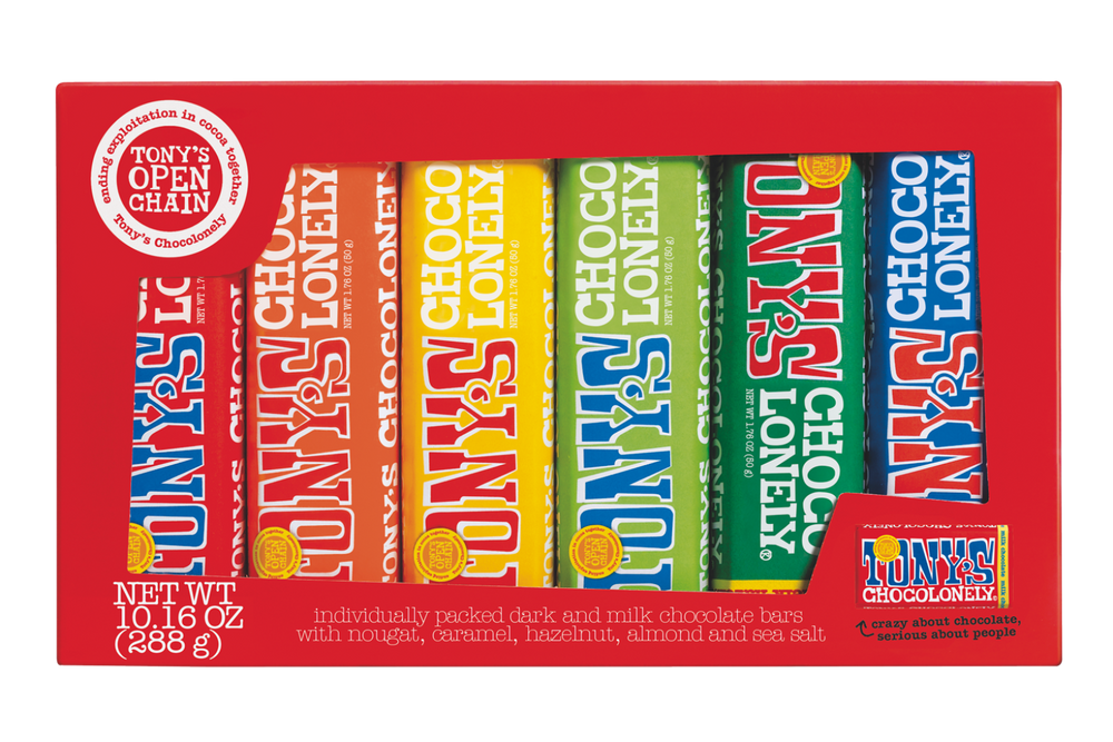 Tony's Chocolonely Rainbow Gift Pack (6 x Snack Size) 255g