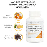 Nature's Help Organic Turmeric capsules - turmeric black pepper and ginger