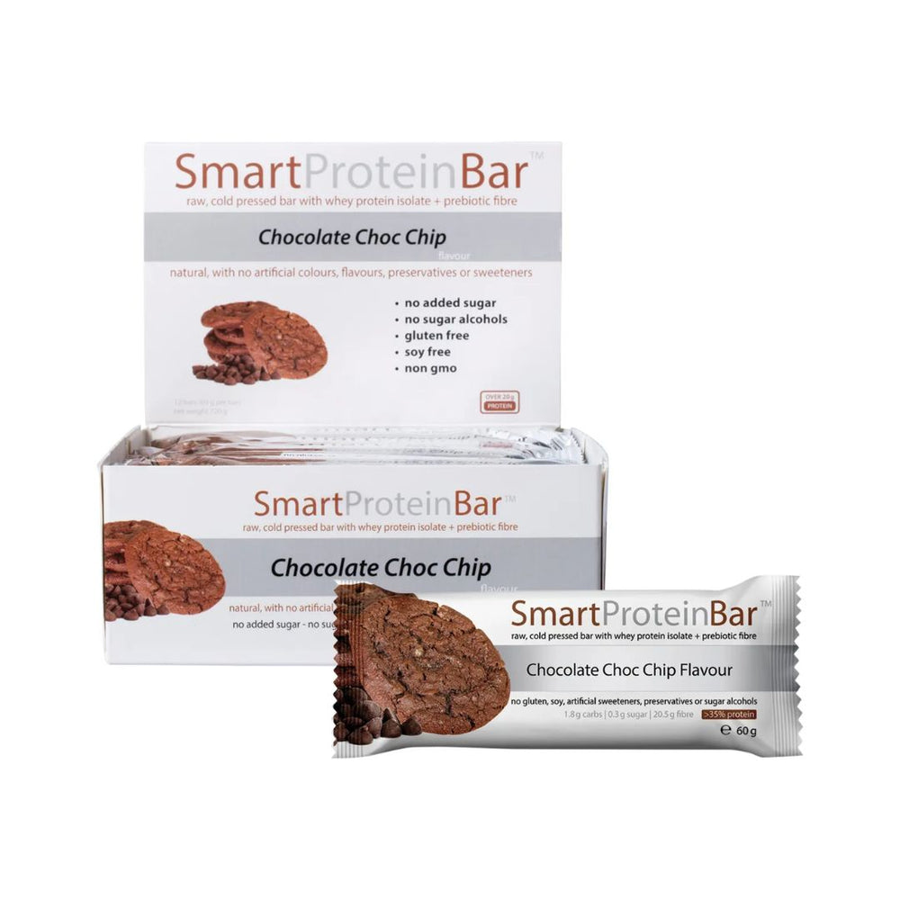 Smart Chocolate Choc Chip Protein Bar 12 x 60g by Smart Diet Solutions