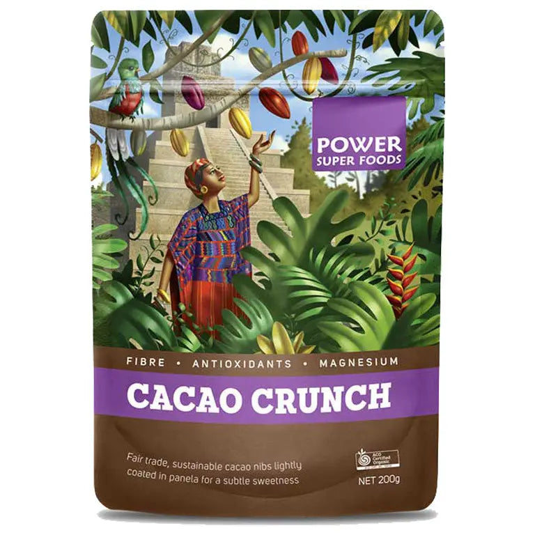 Power Super Foods Organic Cacao Crunch Sweet Nibs 200g — official Power Super Foods image