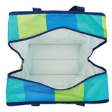 Packit Freezable Grocery Tote Bag Stripe Blue