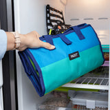 Packit Freezable Grocery Tote Bag Stripe Blue