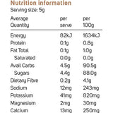Power Super Foods Coconut Sugar — official nutrition information