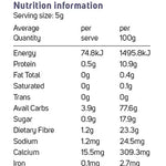 Power Super Foods Red Maca Powder Certified Organic 250g — official nutrition information