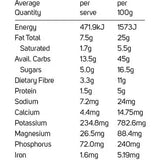 Power Super Foods Tigernut Flour - Origin Cert Org — official nutrition information