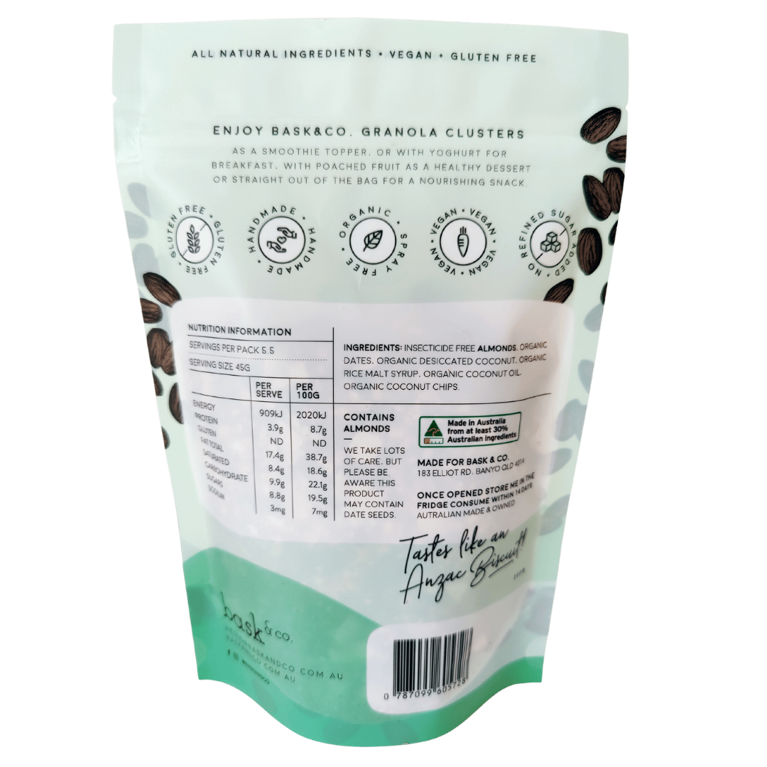 (CLEARANCE) Bask & Co Almond and Coconut Granola
