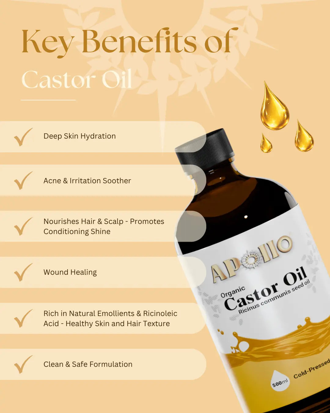 Apollo Nutraceuticals Organic Castor Oil 300ml official product image 2