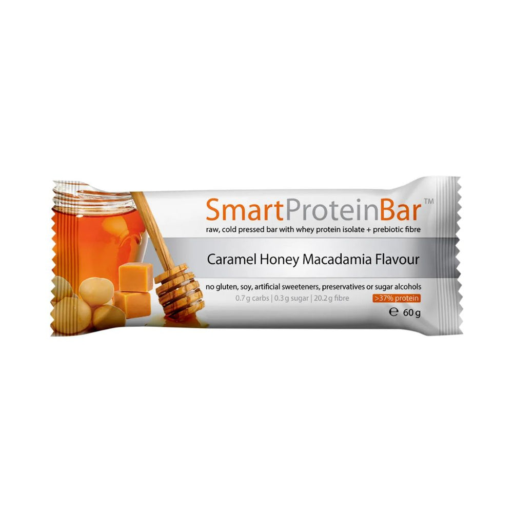 Smart Caramel Honey Macadamia Protein Bar 12 x 60g by Smart Diet Solutions