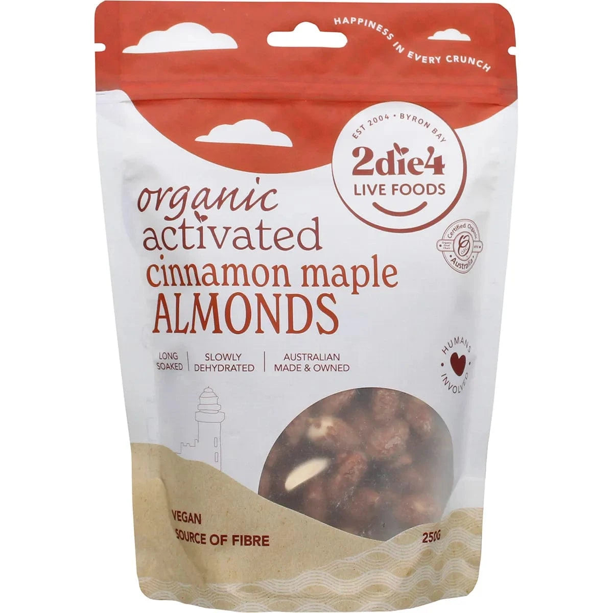2DIE4 LIVE FOODS Snack Foods 2DIE4 Organic Activated Almonds Cinnamon Maple 250g