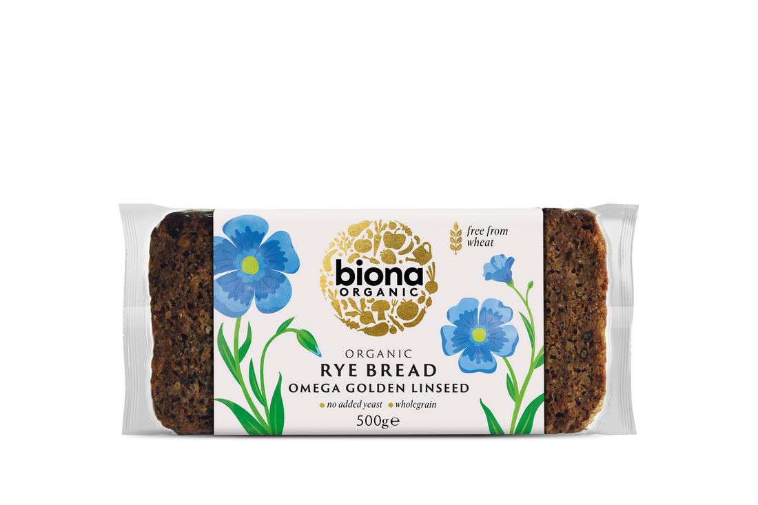 Biona Organic Rye Omega Golden Linseed Bread 500g