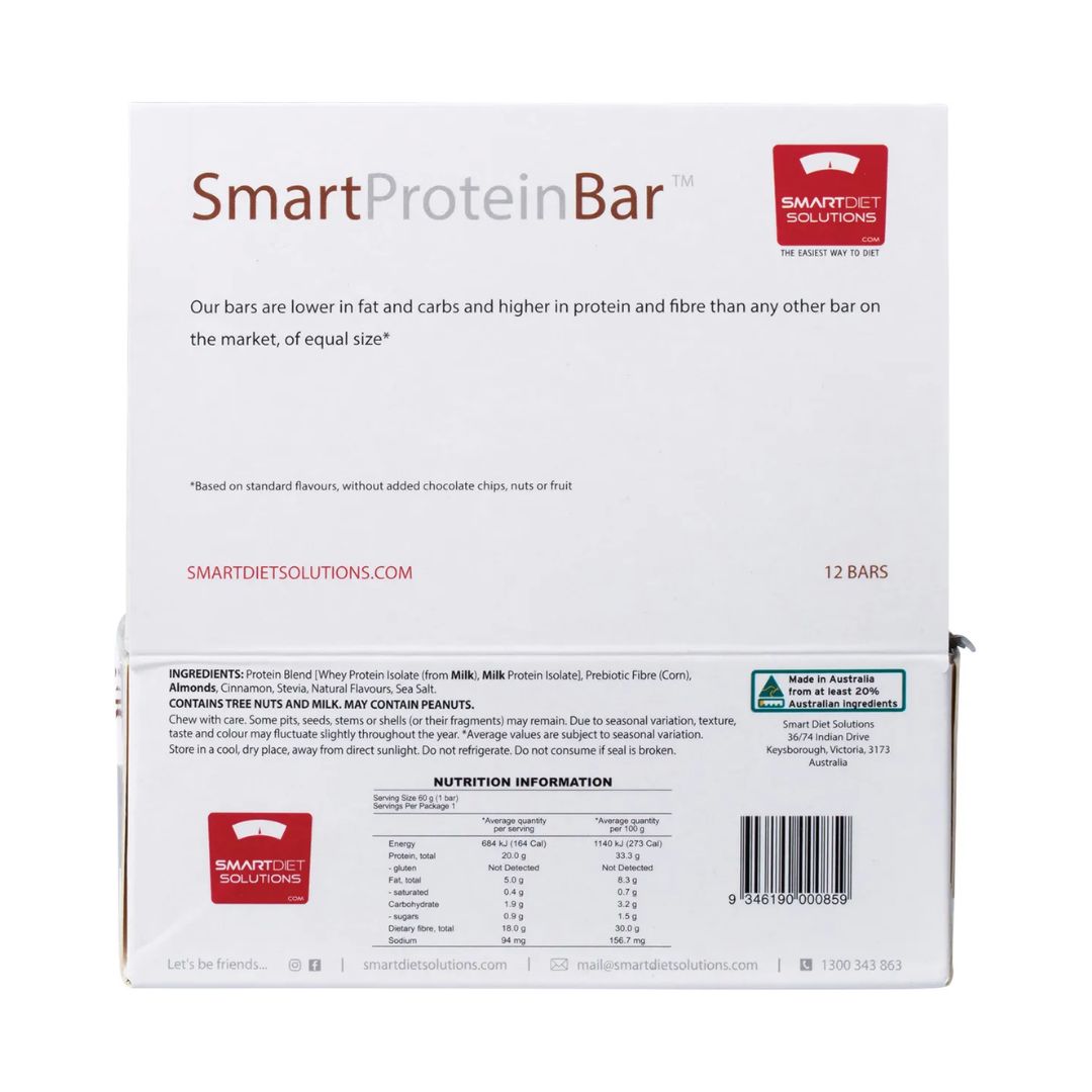 Smart Chocolate Cinnamon Donut Protein Bar 12 x 60g by Smart Diet Solutions