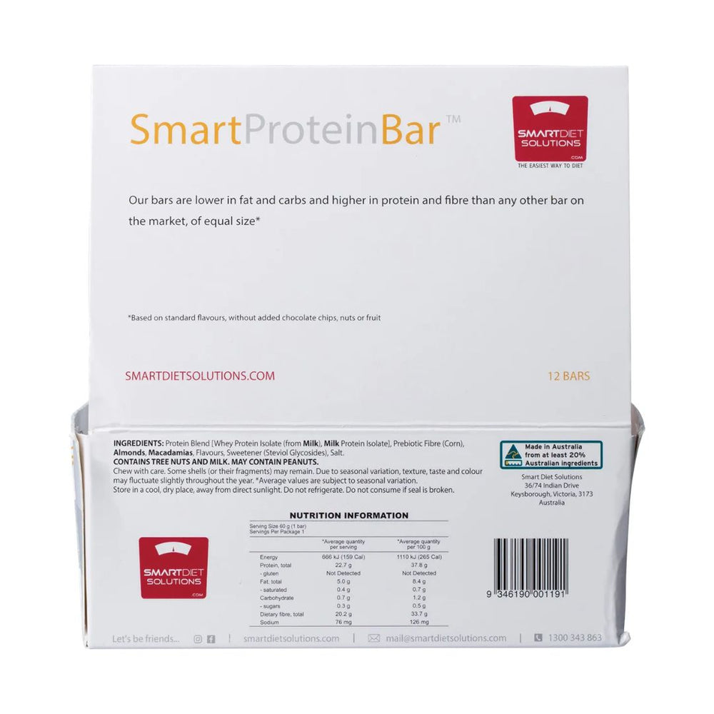 Smart Caramel Honey Macadamia Protein Bar 12 x 60g by Smart Diet Solutions