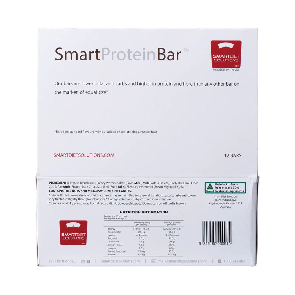 Smart Chocolate Cookies & Cream Protein Bar 12 x 60g by Smart Diet Solutions