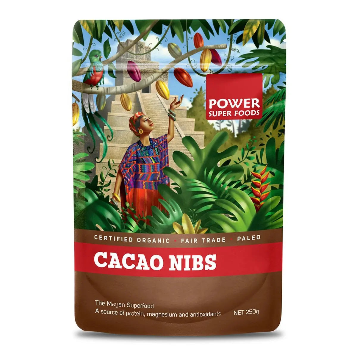 Power Super Foods Organic Cacao Nibs Raw - Origin Power Super Foods - Organic Trader product image