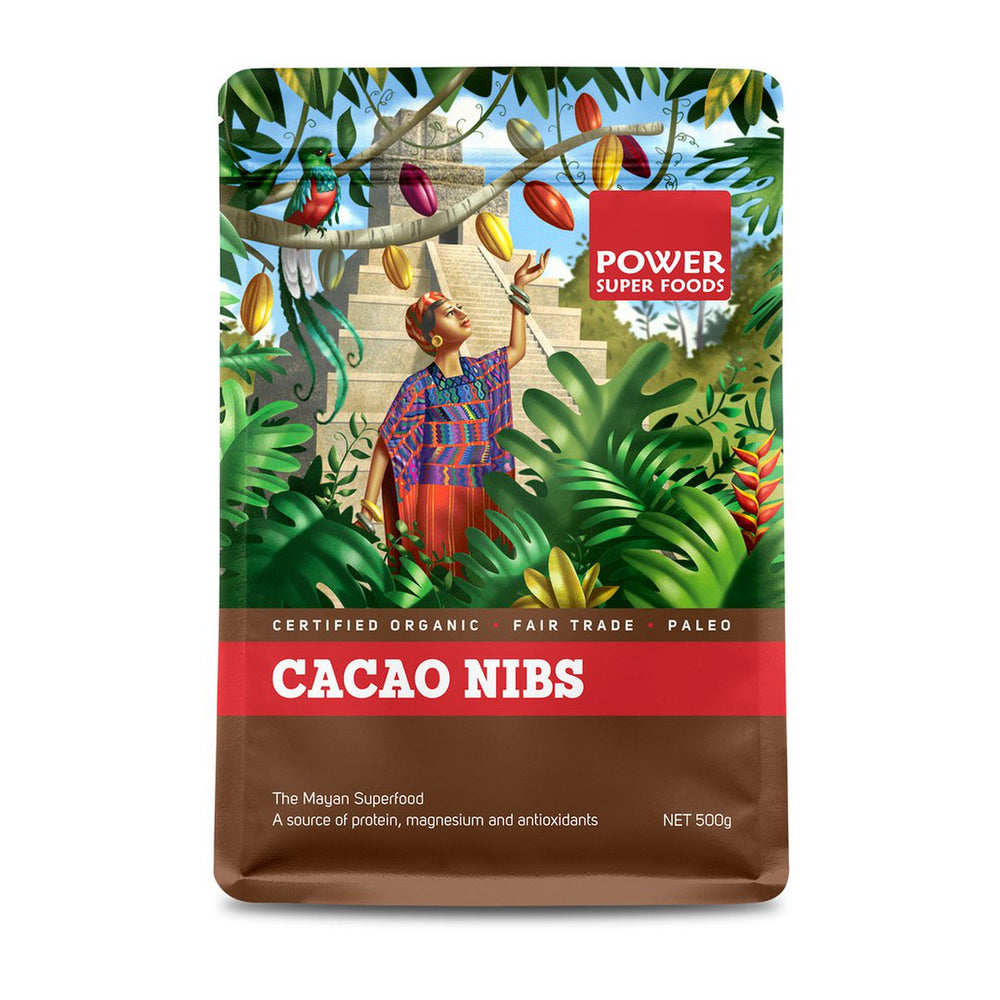 Power Super Foods Organic Cacao Nibs Raw - Origin