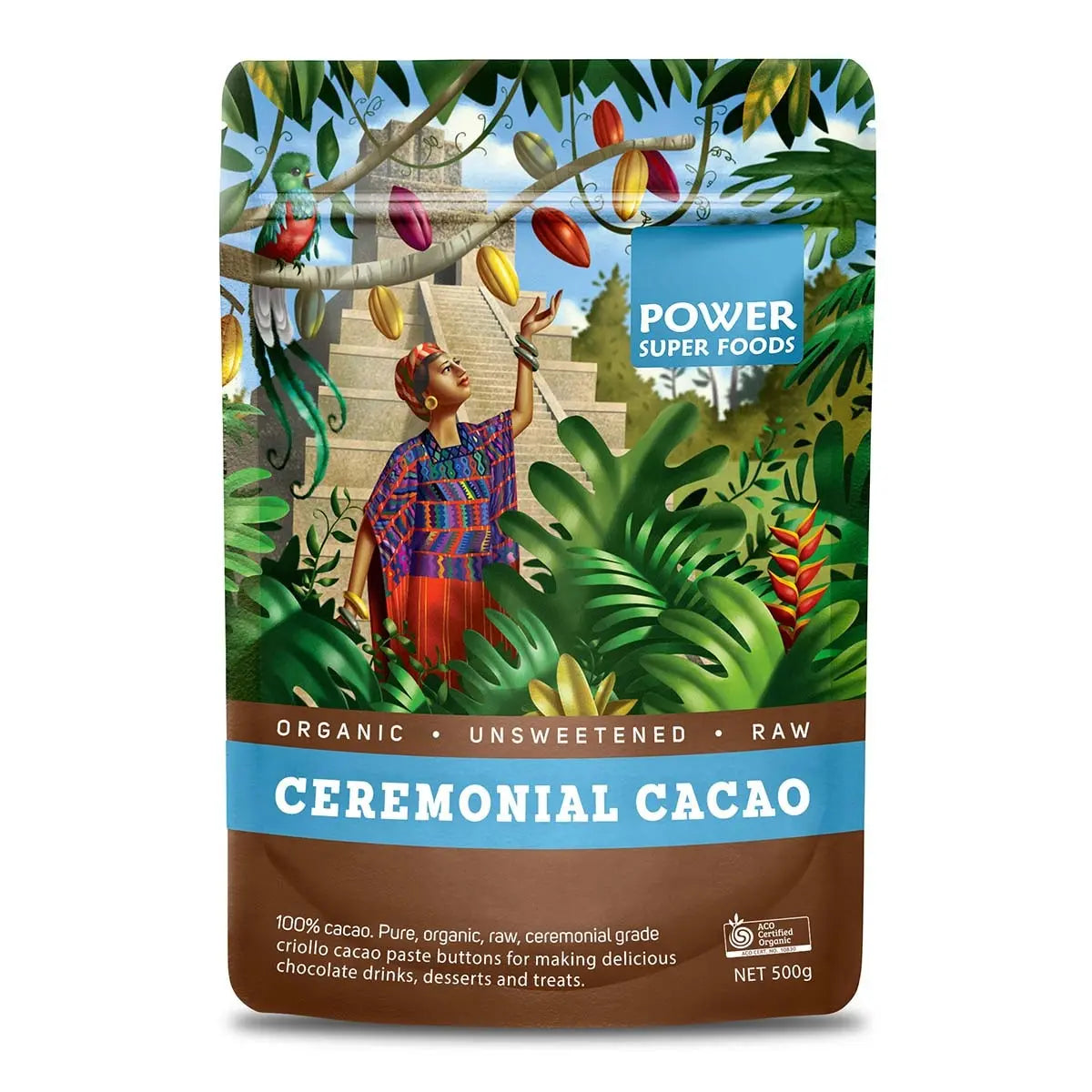 Power Super Foods Cacao Paste Buttons Raw Power Super Foods - Organic Trader product image