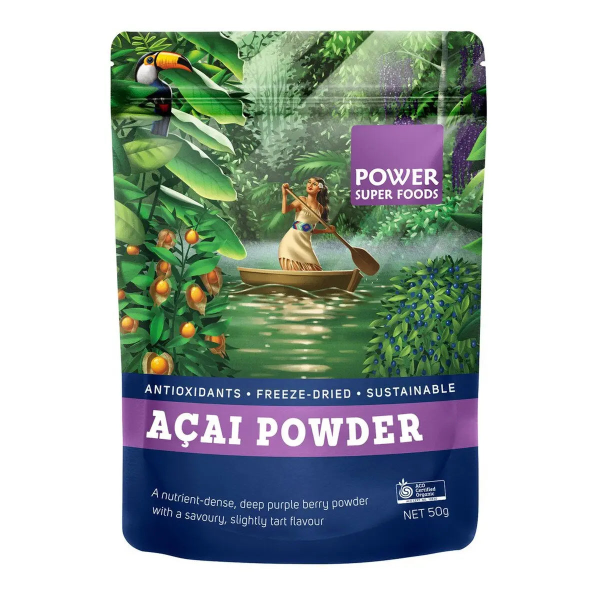 Power Super Foods Acai Powder Certified Organic Power Super Foods