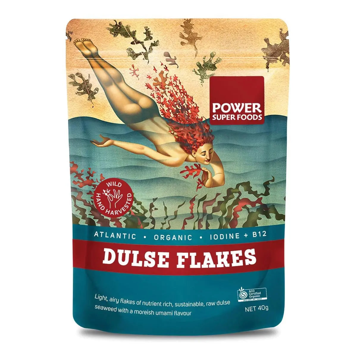Power Super Foods Cooking & Baking Ingredients 40gm Power Super Foods Organic Dulse Flakes - Organic Trader product image