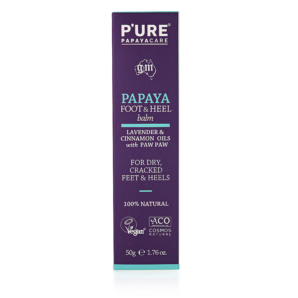 P'URE Papayacare Papaya Foot & Heel Balm (Lavender & Cinnamon Oils with Paw Paw) 50g