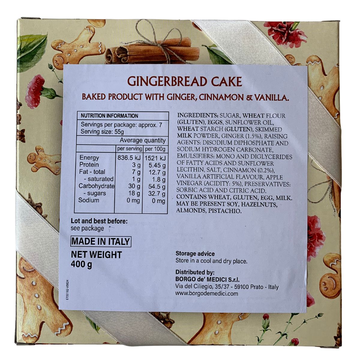 Borgo De Medici Holiday Gingerbread Cake 400g