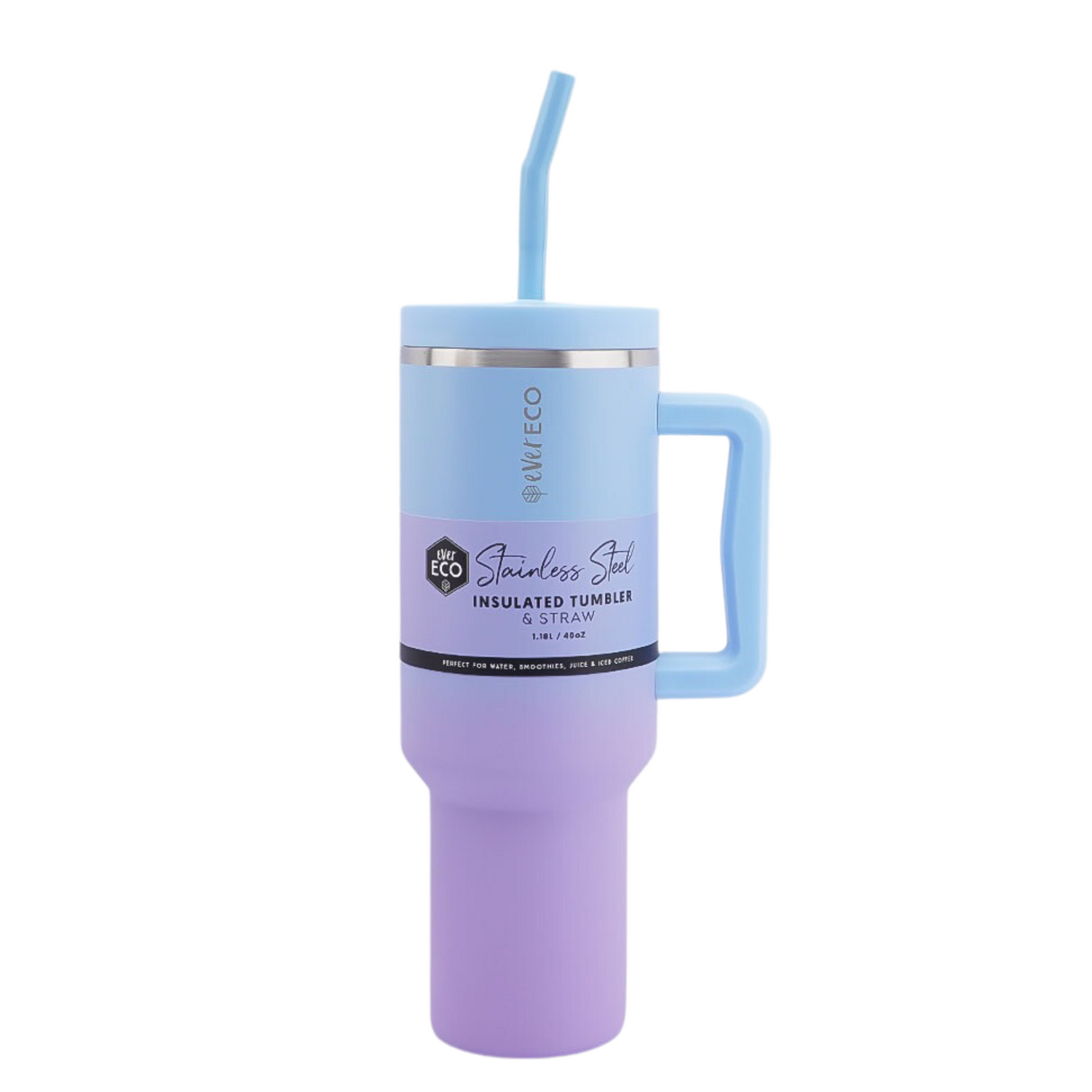 Ever Eco Insulated Tumbler w/ Handle & Straw 1.18L